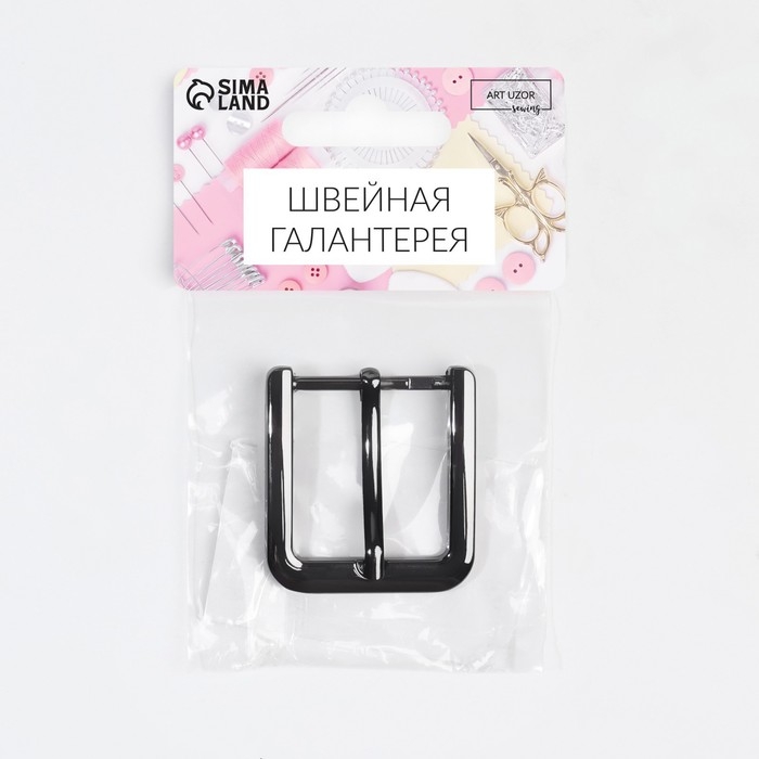 Пряжка для ремня, 4 × 4,4 см, 30 мм, цвет чёрный никель Пряжка для ремня, 4 × 4,4 см, 30 мм, цвет чёрный никель