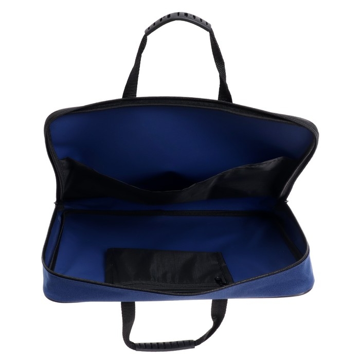 Папка с ручками текстильная А4, 370 х 290 х 50 мм, Calligrata, 1С15 Папка с ручками текстильная А4, 370 х 290 х 50 мм, Calligrata, 1С15 "Кингисепп", внешний/внутренний карман, синяя