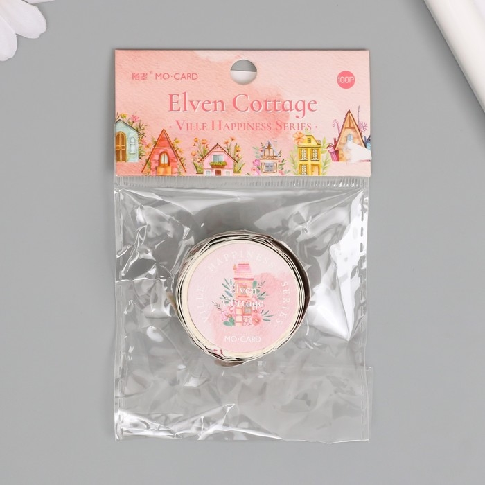 Наклейка бумага Наклейка бумага "Сказочные домики" 1,2 - 2,5 см 100 шт в рулоне 11х8 см