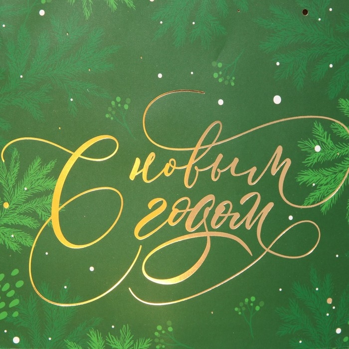 Пакет подарочный новогодний ламинированный «Яшма», 21 х 30 х 15 см, Новый год