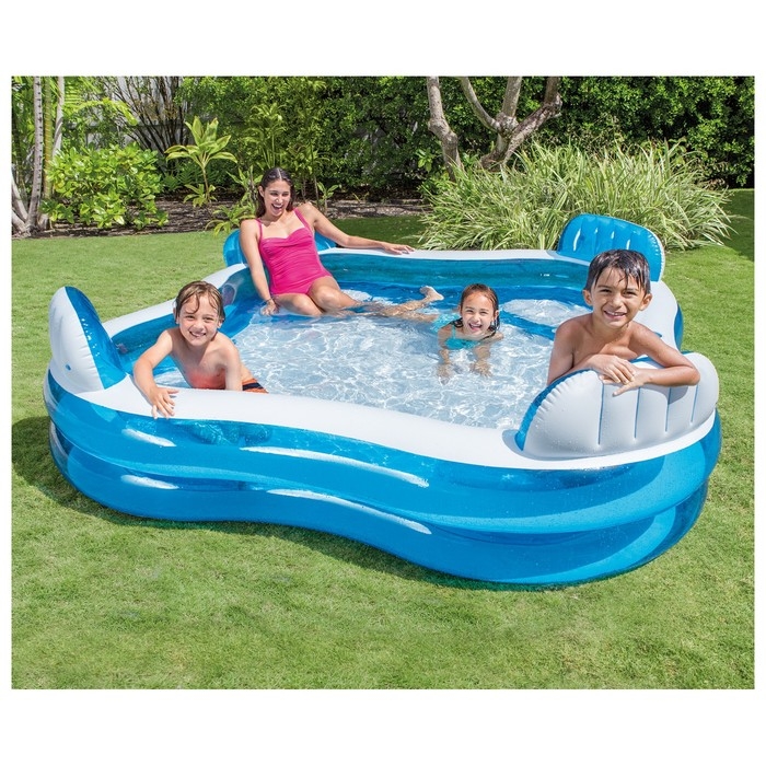 Бассейн надувной «Семейный», с 4 сиденьями, 229 х 229 х 66 см, от 3 лет, 56475NP INTEX Бассейн надувной «Семейный», с 4 сиденьями, 229 х 229 х 66 см, от 3 лет, 56475NP INTEX