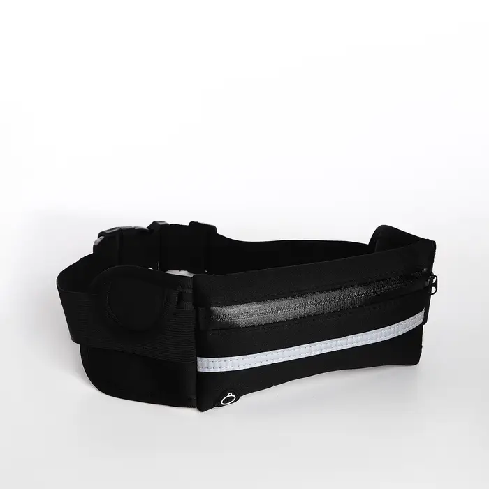 Сумка для бега на молнии, светоотражающие элементы, чёрная