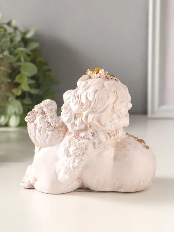 Фигура полистоун "Ангелочек на сердце" 13х14 см