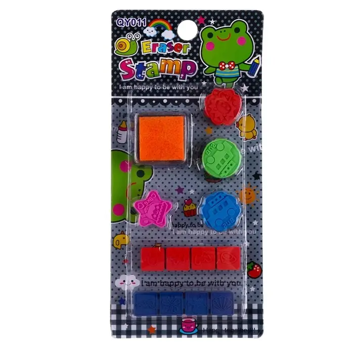 Печать цветная «Рисунки», набор 12 шт., штемпельная подушка, МИКС