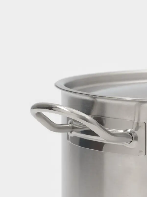 Ковш Hanna Kn&ouml;vell, 9.8 л, d=28, h=16 см, с крышкой, толщина стенки 0.8 мм, индукция, нержавеющая сталь