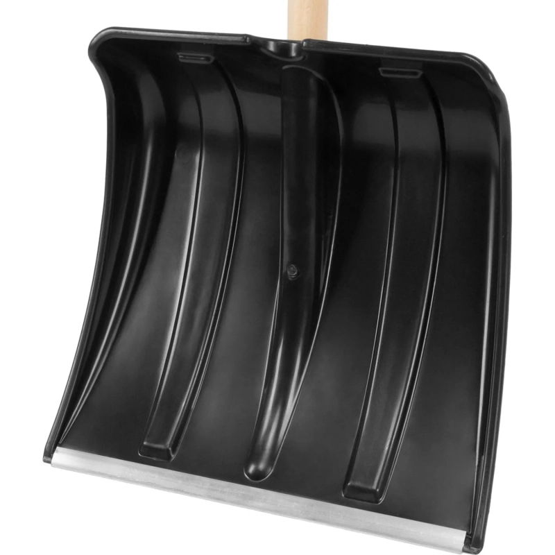 Лопата для уборки снега Сибртех пластик, деревян/черен 380х360х1420мм_61697