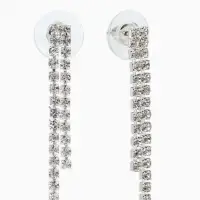 Набор 2 предмета: серьги, колье &laquo;Лёд&raquo;, загиб, белый в серебре, 40 см