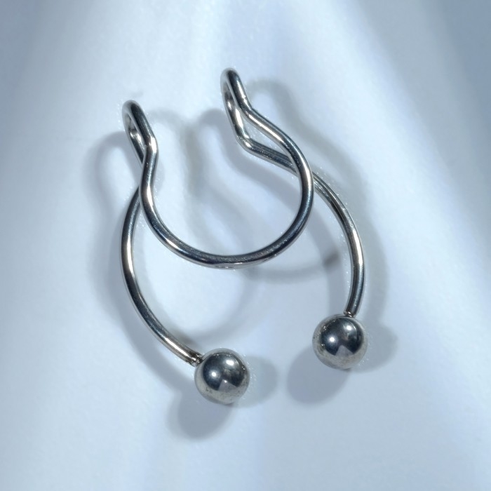 Пирсинг в нос (фейк для септума) «Шарики», набор 5 шт., L=12 мм, цвет серебро Пирсинг в нос (фейк для септума) «Шарики», набор 5 шт., L=12 мм, цвет серебро