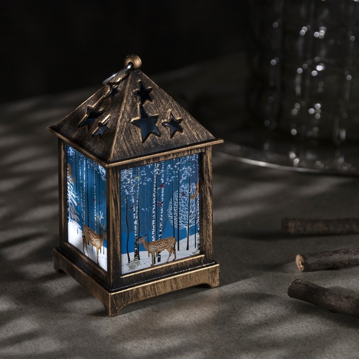 Светодиодная фигура «Фонарь с оленем» 6 × 13 × 6 см, пластик, батарейки AG13х3 (в комплекте), свечение тёплое белое Светодиодная фигура «Фонарь с оленем» 6 × 13 × 6 см, пластик, батарейки AG13х3 (в комплекте), свечение тёплое белое