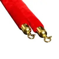 Канат оградительный бархатный красный, золотой наконечник-1.5 м
