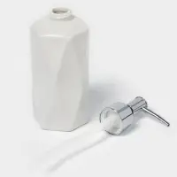 Набор аксессуаров для ванной комнаты Доляна &laquo;Геометрия&raquo;, 4 предмета, дозатор, мыльница, два стакана, белый