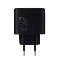 Переходник сетевого зарядного устройства на Type-C PD65W + USB QC3.0  CS63A HOCO черный