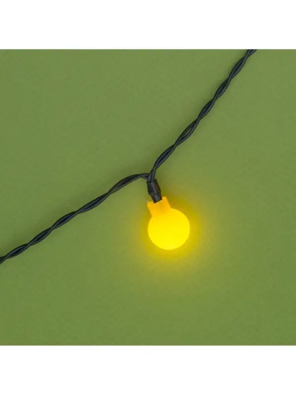 Гирлянда &laquo;Нить&raquo;, 4.5 м, уличная, с насадками &laquo;Шарик&raquo;, IP44, 30 LED, 2 режима, солнечная батарея, тёмная нить, свечение жёлтое