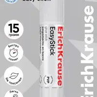 Клей-карандаш, ErichKrause EasyStick, PVP, быстрое склеивание, 15 г