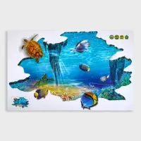 Интерьерная наклейка 3Д TAKE IT EASY &laquo;Море и жители&raquo;, на стену, 90&times;60 см, влагостойкая, ПВХ