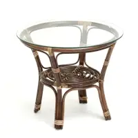 Набор садовой мебели "Bagama": 2 кресла, 1 диван, 1 стол, ротанг тёмный, подушки чёрные