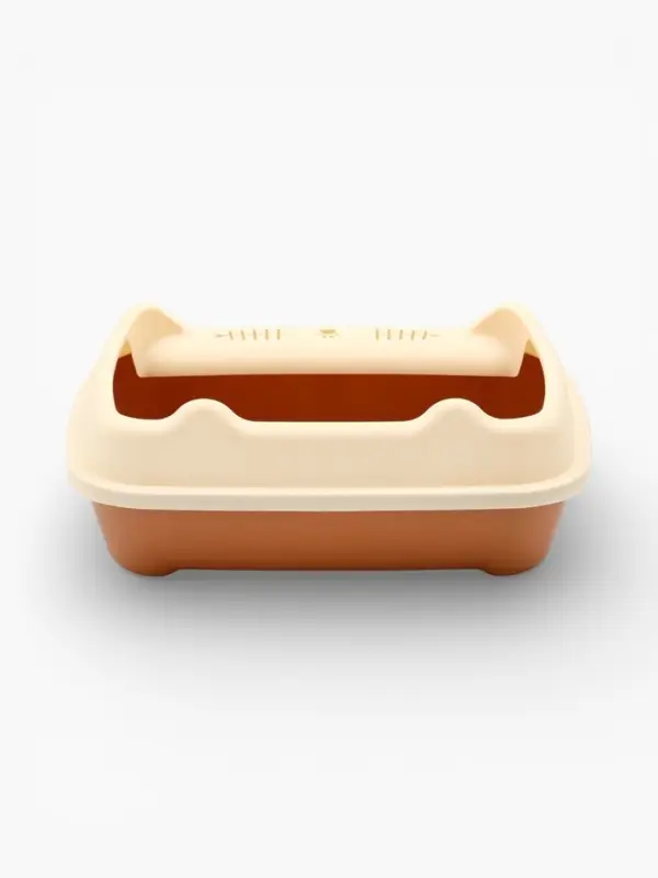 Туалет, 36&times;28&times;14 см, с боковым входом, бортами и совком, коричневый