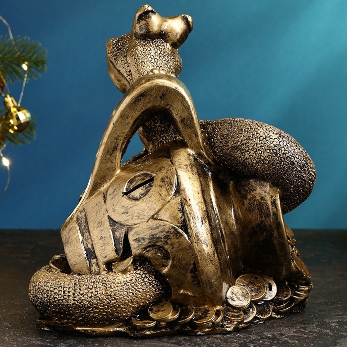 Копилка Копилка "Змея на кувшине" черное золото, 23х25х18см