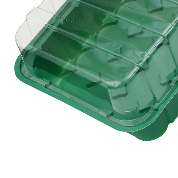 Мини-парник для рассады, 35,5 × 22 × 11 см, вставки (28 шт.) под таблетки для рассады d = 4 см, Greengo