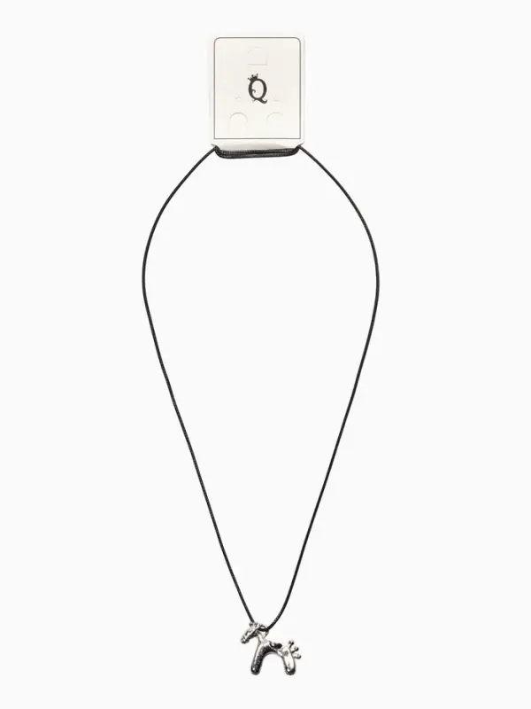 Кулон на шнурке "Конь", цвет чёрный в серебре,  L=51 см