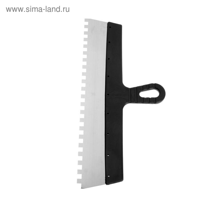 Шпатель зубчатый ЛОМ, 450 мм, зуб 10 мм, нержавеющая сталь Шпатель зубчатый ЛОМ, 450 мм, зуб 10 мм, нержавеющая сталь