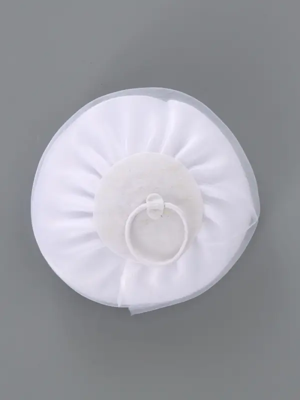 Бант  для волос, цвет белый большой (диаметр 17)