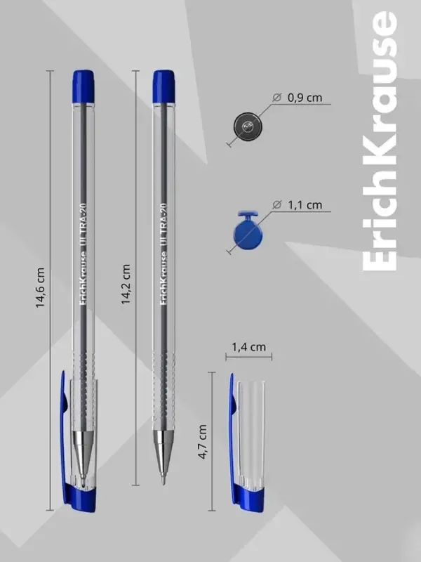 Ручка шариковая ErichKrause. ULTRA-20, синий стержень, игольчатый узел 0.7 мм