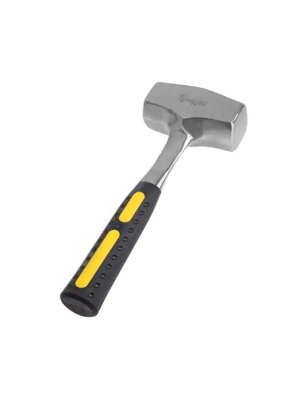 Кувалда ТУНДРА, цельнокованая, квадратный боек, двухкомпонентная рукоятка, 2 кг Кувалда ТУНДРА, цельнокованая, квадратный боек, двухкомпонентная рукоятка, 2 кг