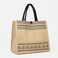 Сумка - шоппер, на пуговице, 34&times;17&times;30 см, бежевая