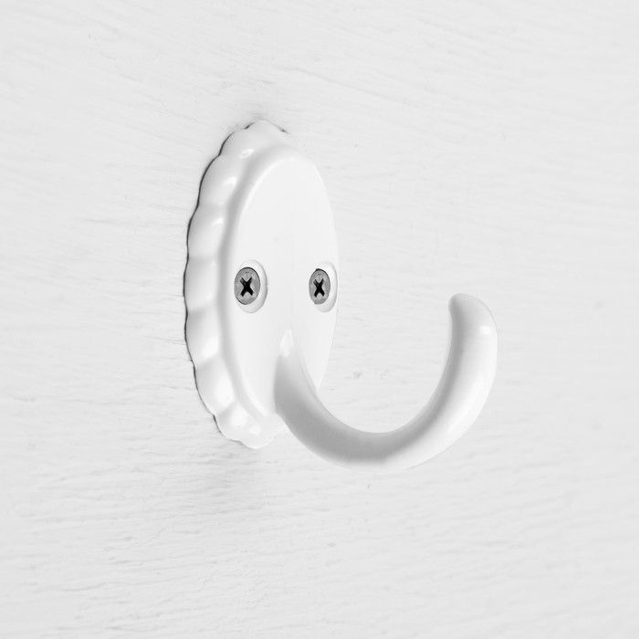 Крючок мебельный ТУНДРА TKO018, однорожковый, белый, 8 шт TMP Крючок мебельный ТУНДРА TKO018, однорожковый, белый, 8 шт TMP