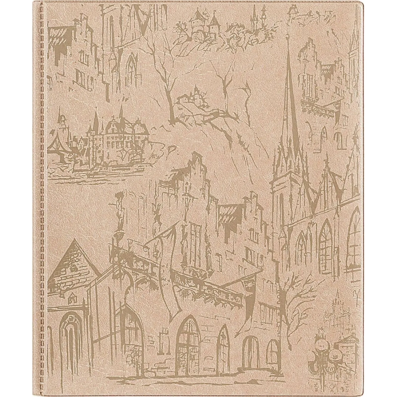 Визитница настольная на 256 визиток Комус,ПВХ, бежевый ,2376-115