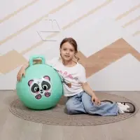 Мяч - прыгун с ручкой ONLYTOP &laquo;Панда&raquo;, d=45 см, бирюзовый