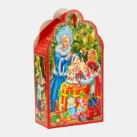 Подарочная коробка новогодняя Фигурная малая «Сияние праздника» 10.5×5.6×20.5 см