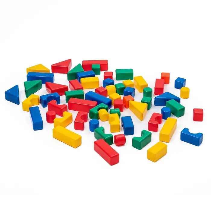 Кубики детские, пластиковые, цветные, 60 штук, 4&times;4 см