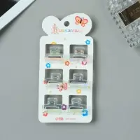 Крабики для волос Выбражулька &laquo;Аванти&raquo;, прямой, 2.5 см, набор 6 шт., прозрачные