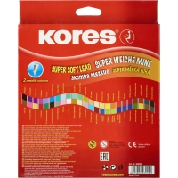 Карандаши цветные 48цв 24шт 3-гран,двустор с точилкой Kores 93224.