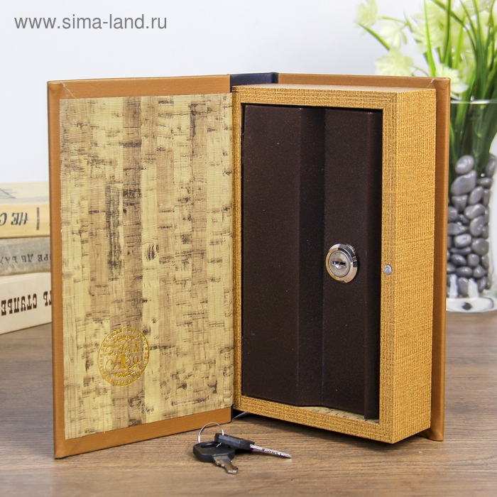 Сейф дерево книга кожзам  Сейф дерево книга кожзам "Корабль" 21х13х5 см