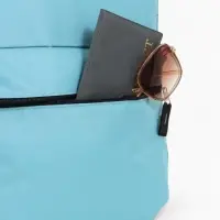 Рюкзак школьный на молнии, с карманом, однотонный, размер 30&times;12&times;40 см, голубой