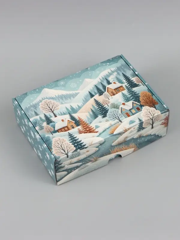 Коробка подарочная, самосборная &laquo;С Новым годом&raquo;,30.7&times;22&times;9.5 см