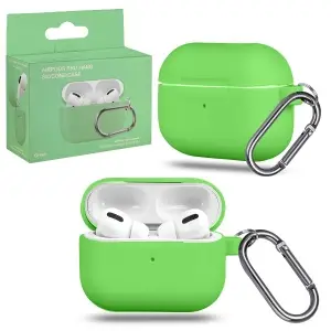 Чехол для AirPods Pro Hang Silicone Сase с карабином Green