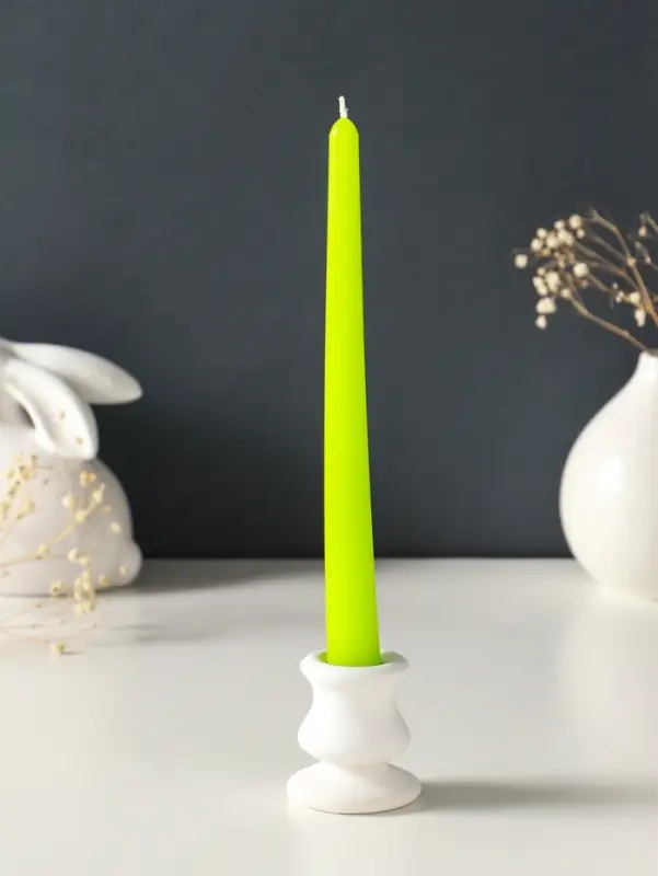 Набор свечей античных, 2.3&times;24.5 см, 5 ч, 55 г, 4 шт., зелёный