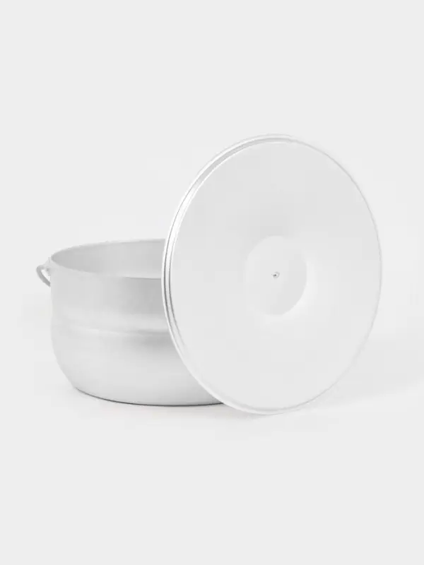 Котелок туристический, 10 л, d=30 см, h=15.5 см, металлическая ручка и крышка, алюминий марки А5, толщина 1.8 мм