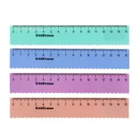 Линейка 15 см ErichKrause Pastel Bloom, волнистый край, МИКС