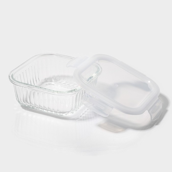 Контейнер для еды из жаропрочного стекла Доляна «Шиаду», квадратный, 800 мл, 15×7 см