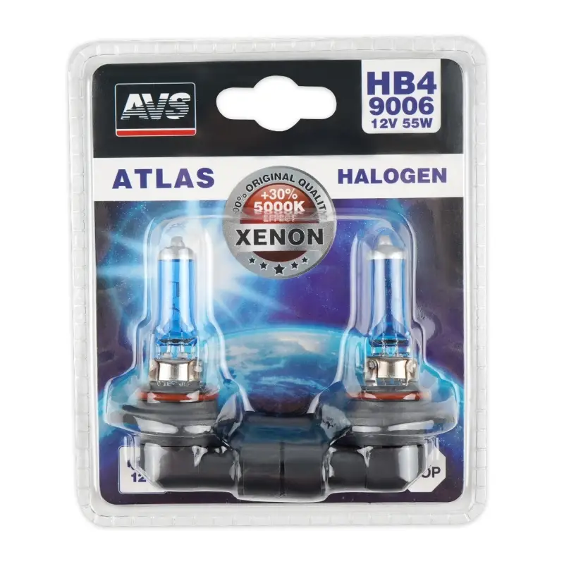 Галогенная лампа AVS ATLAS/5000К/ HB4/9006.12V.51W.блистер 2шт.