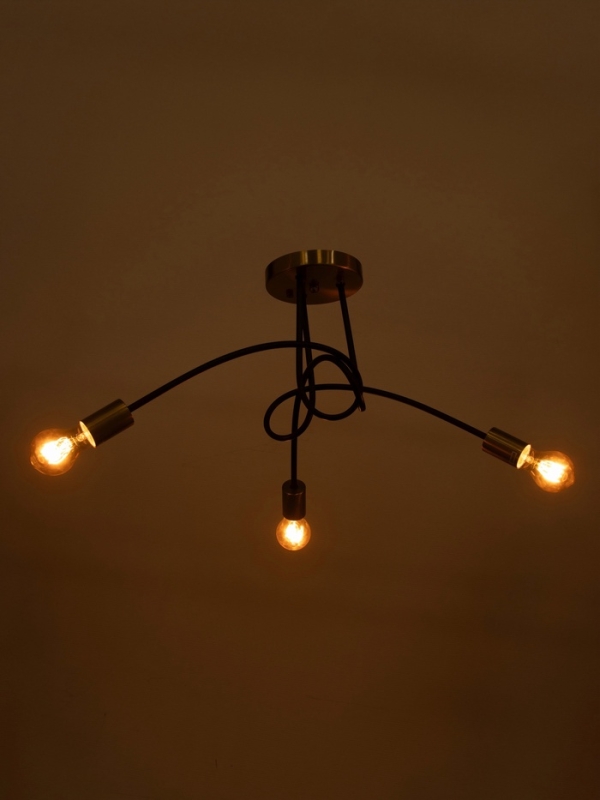 Люстра Люстра "Узел" 3х40Вт Е27 черный/латунь 52х52х36см