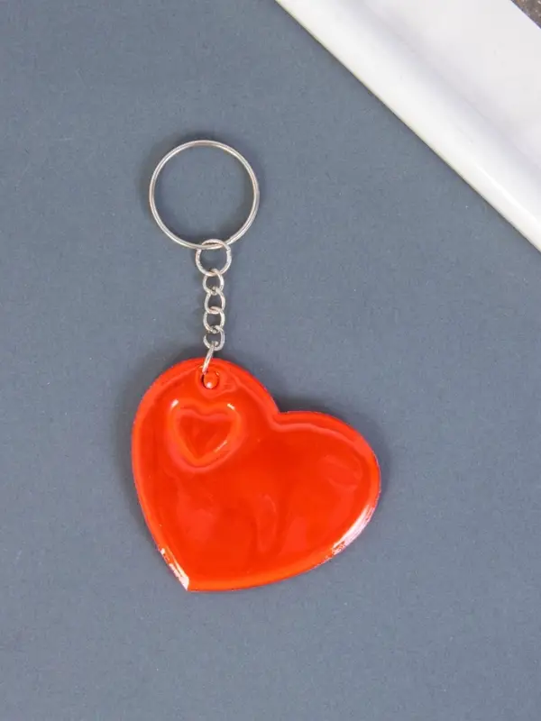 Светоотражающий брелок для ключей на кольце &laquo;Сердечко&raquo;, пластик, 5.5&times;5.5 см, МИКС