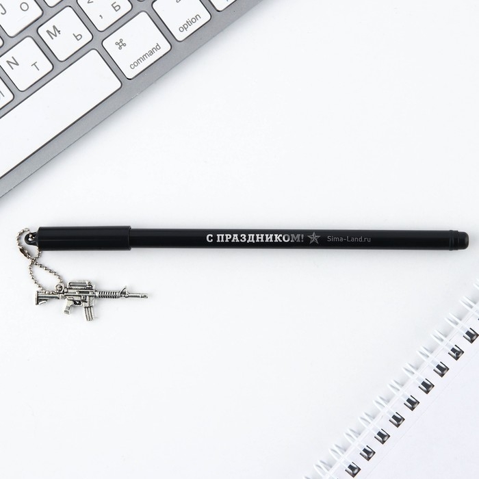 Ручка шариковая синяя паста 0.5 мм с подвеской автомат «23 февраля» пластик Ручка шариковая синяя паста 0.5 мм с подвеской автомат «23 февраля» пластик