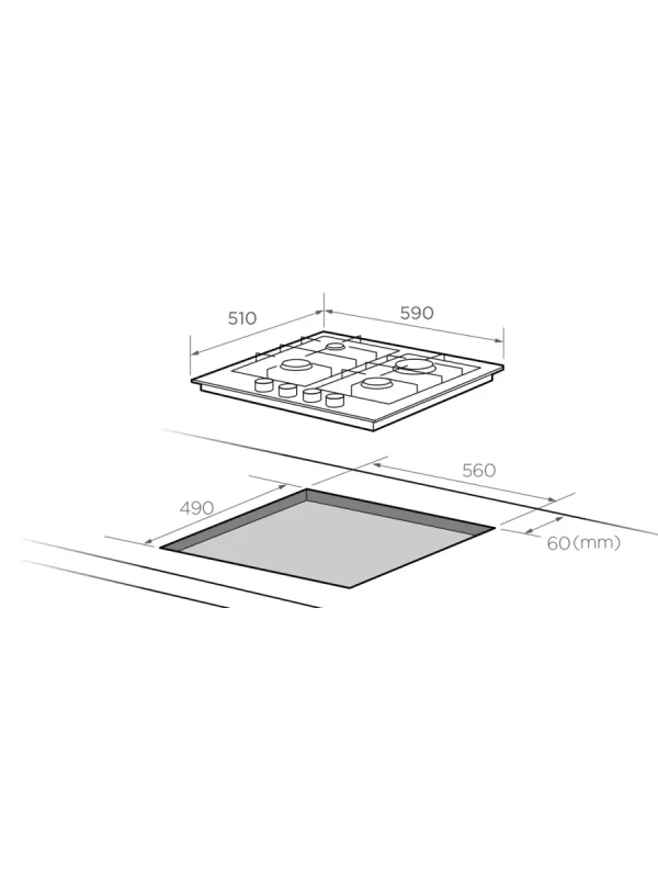 Встраиваемая газовая варочная панель Midea MG606B Встраиваемая газовая варочная панель Midea MG606B