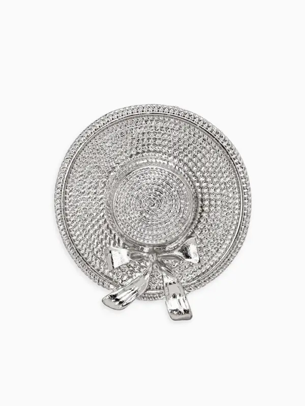 Брошь &laquo;Шляпка&raquo;, цвет серебро